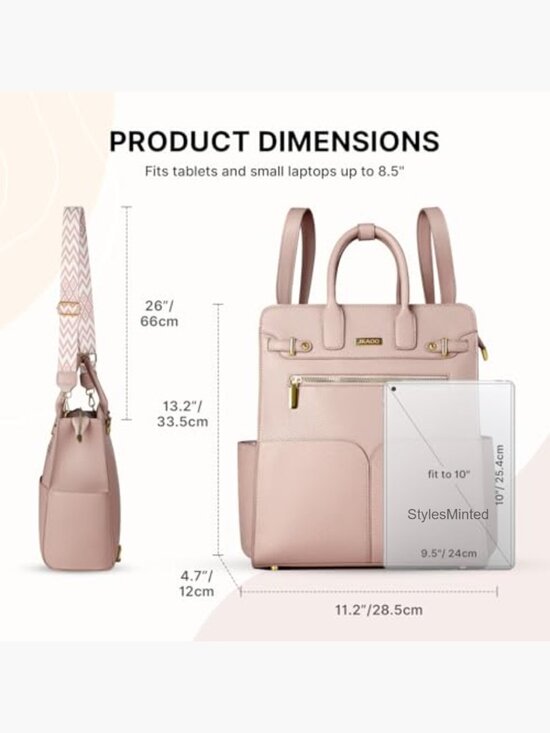 Convertible PU Leather Backpack Purse 4-in-1 Travel Handbag with Removable Strap main image 4